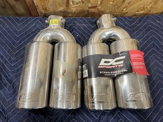 DC Sports EX-2012 Stainless Steel Dual Exhaust Tips (Pair) - Universal Bolt-On