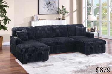 Sectional sleeper with storage