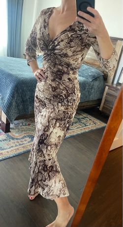 ✨ GUESS Snake Print Midi Dress – Size 6