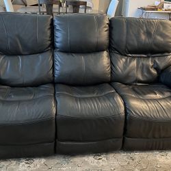 Black Leather Couch Reclining