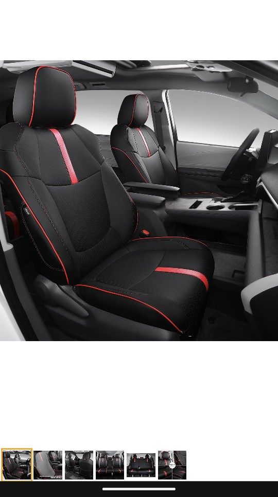 PTYYDS Seat Covers Compatible with 2021-2023 Toyota Sienna Replacement for 2021 2022 2023 Select Toyota Sienna LE Three Row Accessories(Black with Red