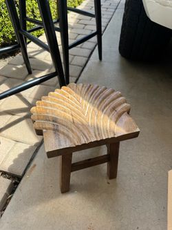 Solid Wood Stool Sea Shell
