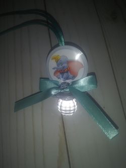 12 Silver Aqua Dumbo Baby Shower Pacifiers Guest Favor Necklaces