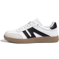 LUCKY STEP Women Classic Retro Gum Sole Fashion Sneakers Casual Tennis Skate Shoe Genuine Leather Walking Footwear Anti Slip Trainers