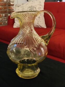 Tiara Yellow Hurricane Pitcher