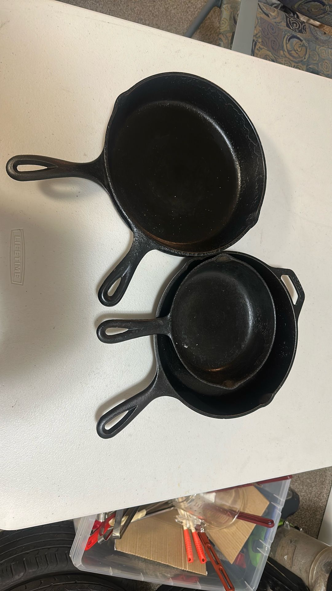 Cast-iron pans various sizes