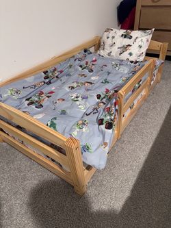 Toddler Bed Frame Natural Wood