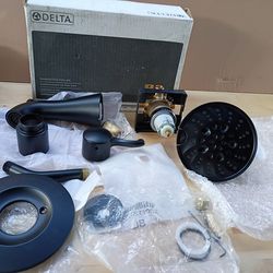 Shower set, tub,black satin, complete,head 3 function,