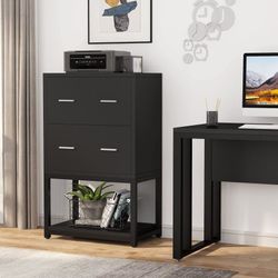New 2 Drawer Lateral File Cabinet Letter/Legal/A4 Size, Black