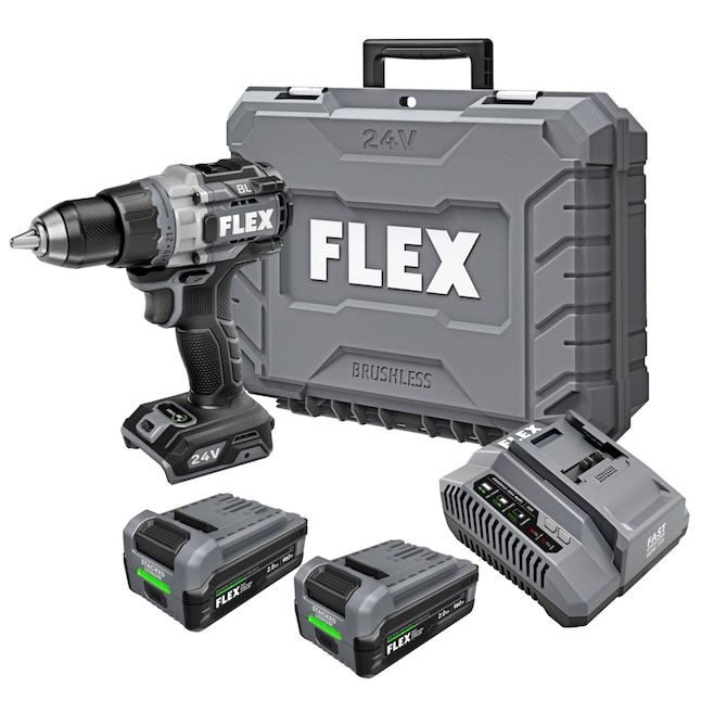 NEW FLEX 24V 1/2-In 2 Speed Hammer Drill Kit
