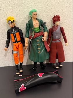Vintage Bandai Anime Heroes Naruto Shippuden 6" Anime Action Figure Toy Bundle