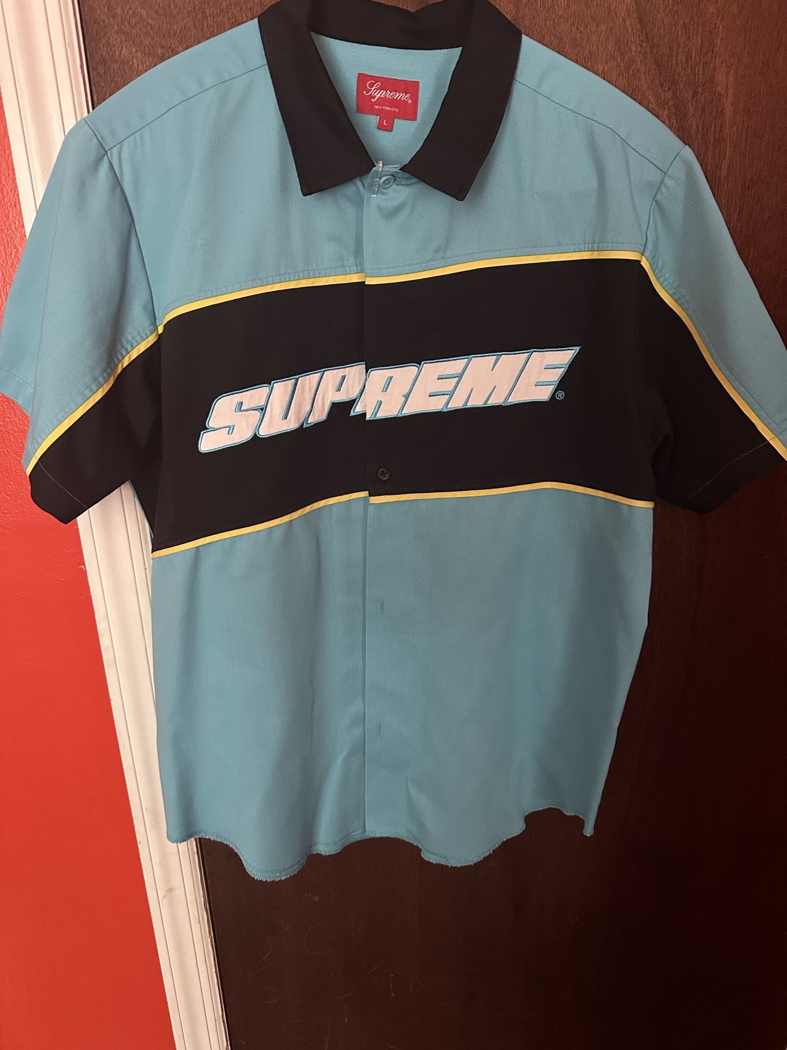 Supreme Color Blocked Work Shirt Green