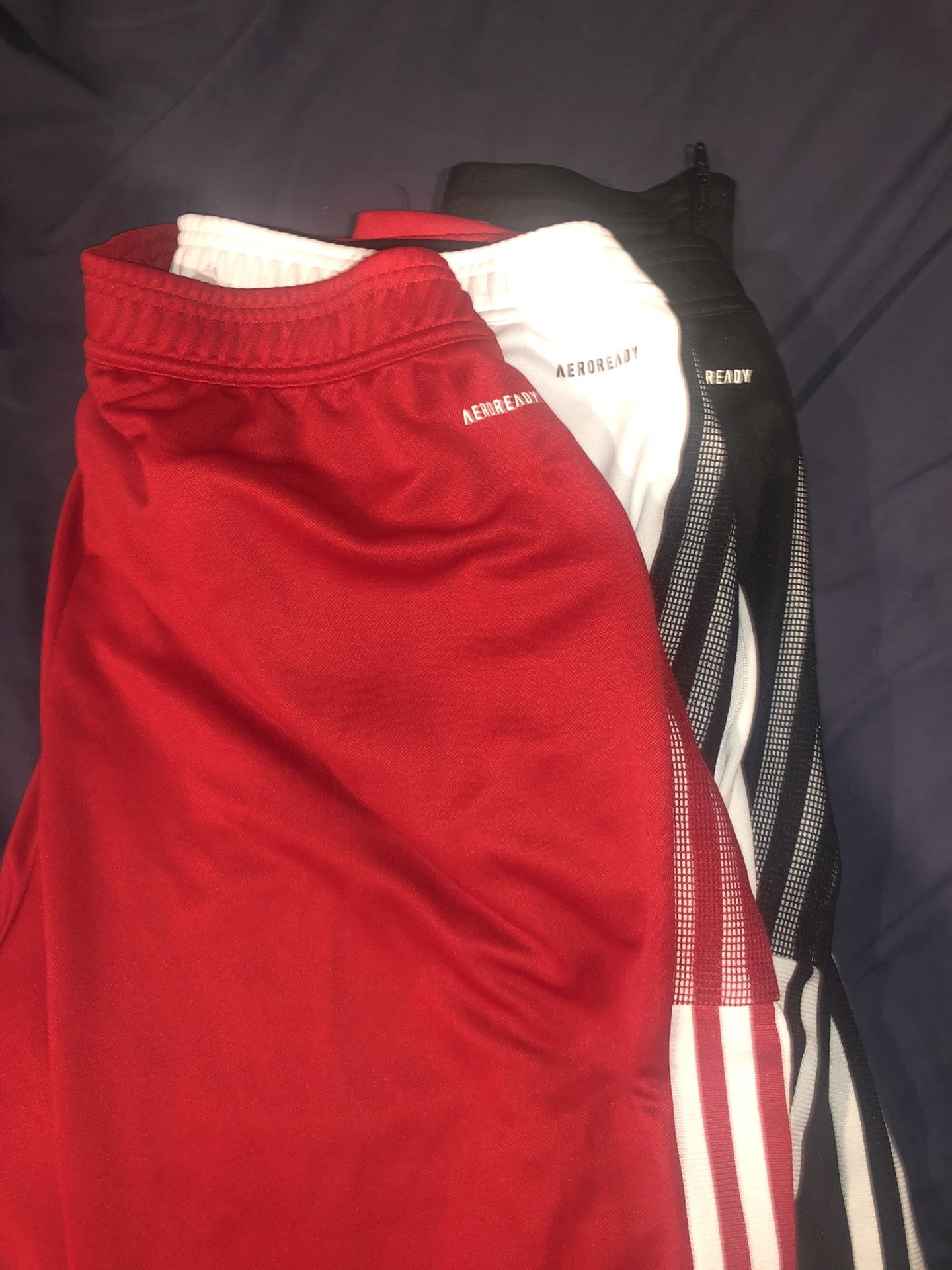 3 Adidas XXL Zipper Sweatpants Men (Red, White & Black)