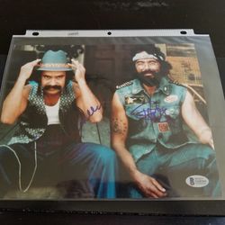 Cheech and Chong Autographed 8x10 Color Photograph Beckett authentication