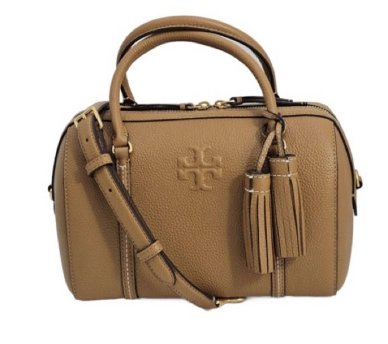 NWT Tory Burch Thea Tan With Gold Hardware Leather Women's Small Satchel Bag