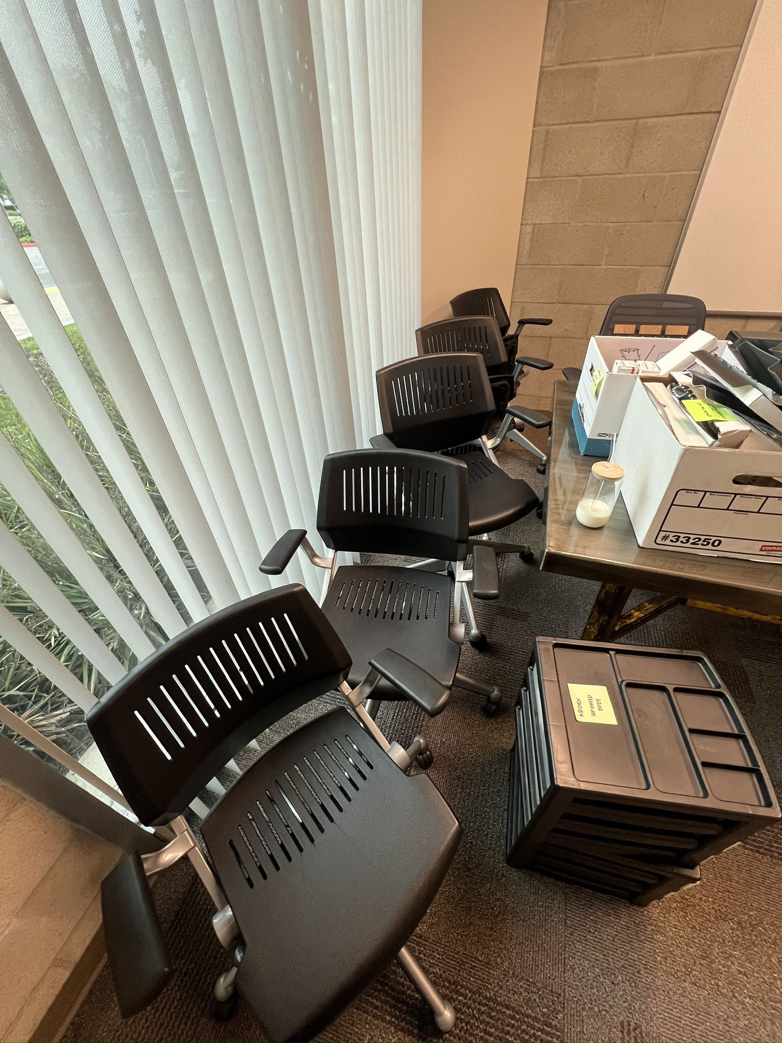 6 Black Office chairs