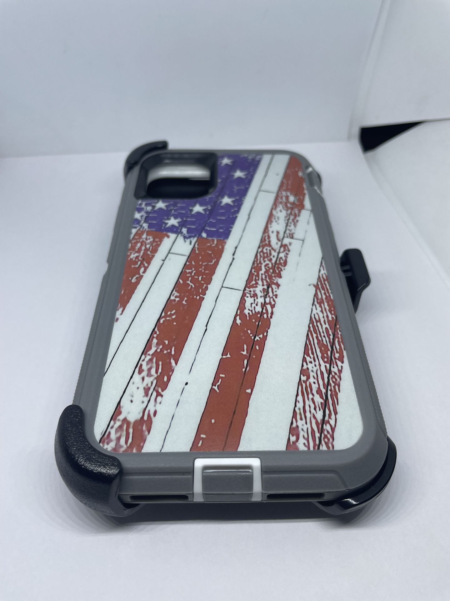For iPhone 11 USA Flag Camouflage Case With Belt Clíp 