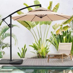 10 ft patio offset cantilever umbrella, beige