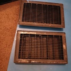 Vintage Two Stamp Still Wall Heat Grill Vents 16 In Long 10 In Wide Both Are Collectibles