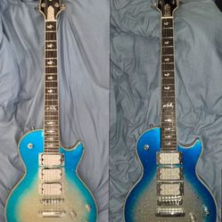 ACE FREHLEY BLUE SILVER SPARKLE LES PAUL GUITAR