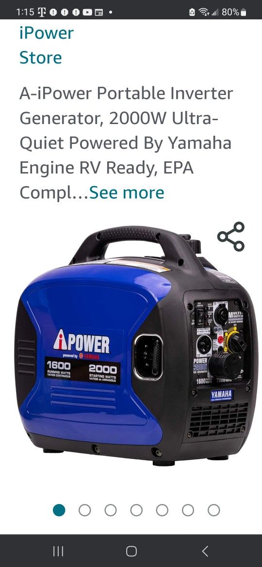 Yamaha Inverter Generator 2000w New، ،$425