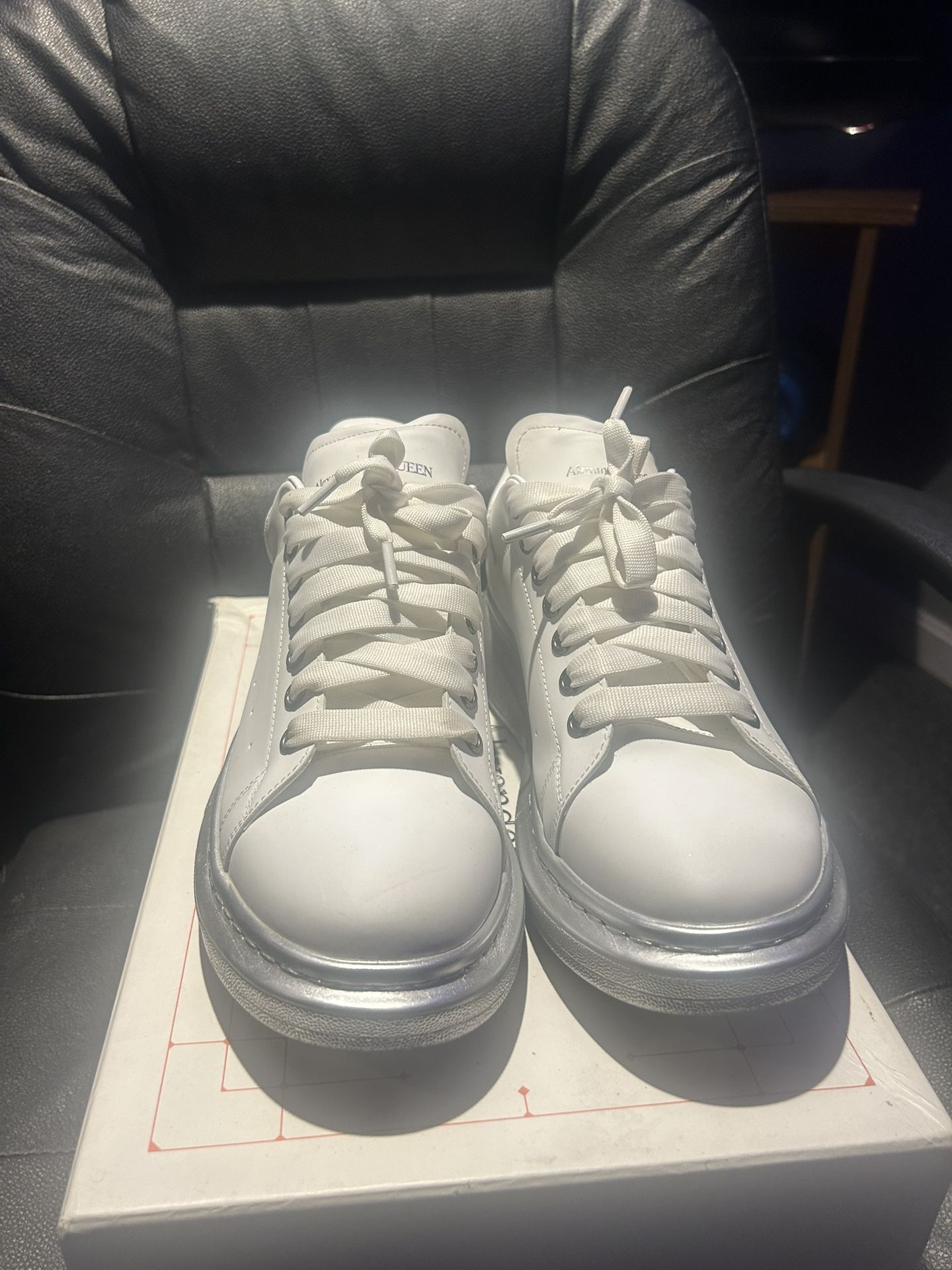White And Silver Alexander Mcqueens