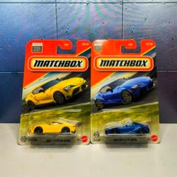 2025 Matchbox 2023 Toyota GR Supra Lot of 2 Blue Yellow