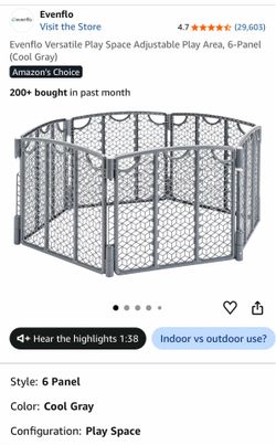 Evenflo Play Yard / Baby Gate Panels, Grey