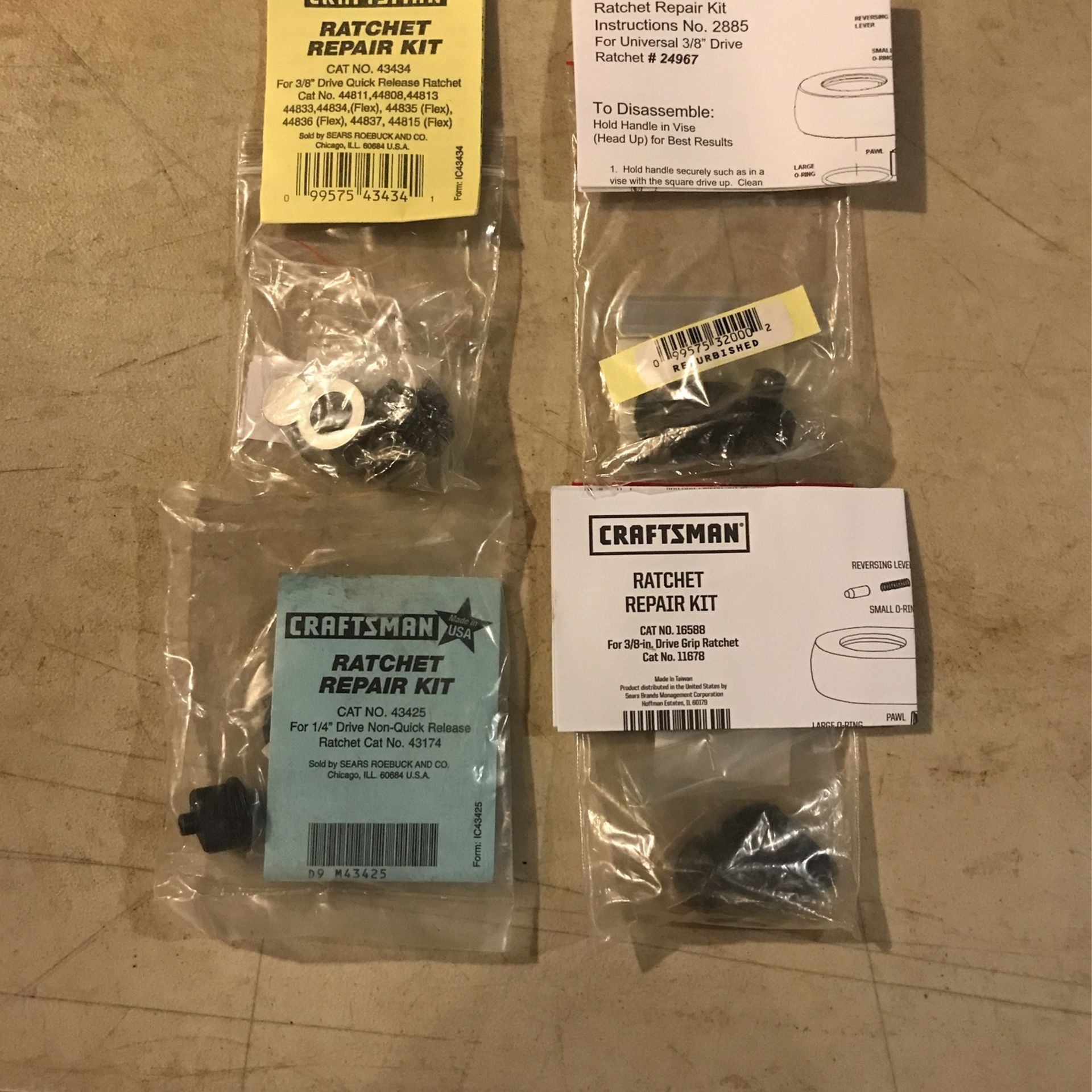 25 CRAFTSMAN 3/8” Drive Ratchet Repair Kits
