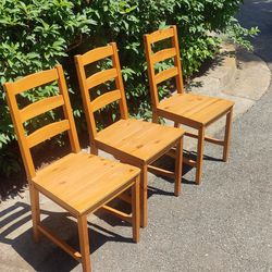 Three Wooden Chairs - Ikea 