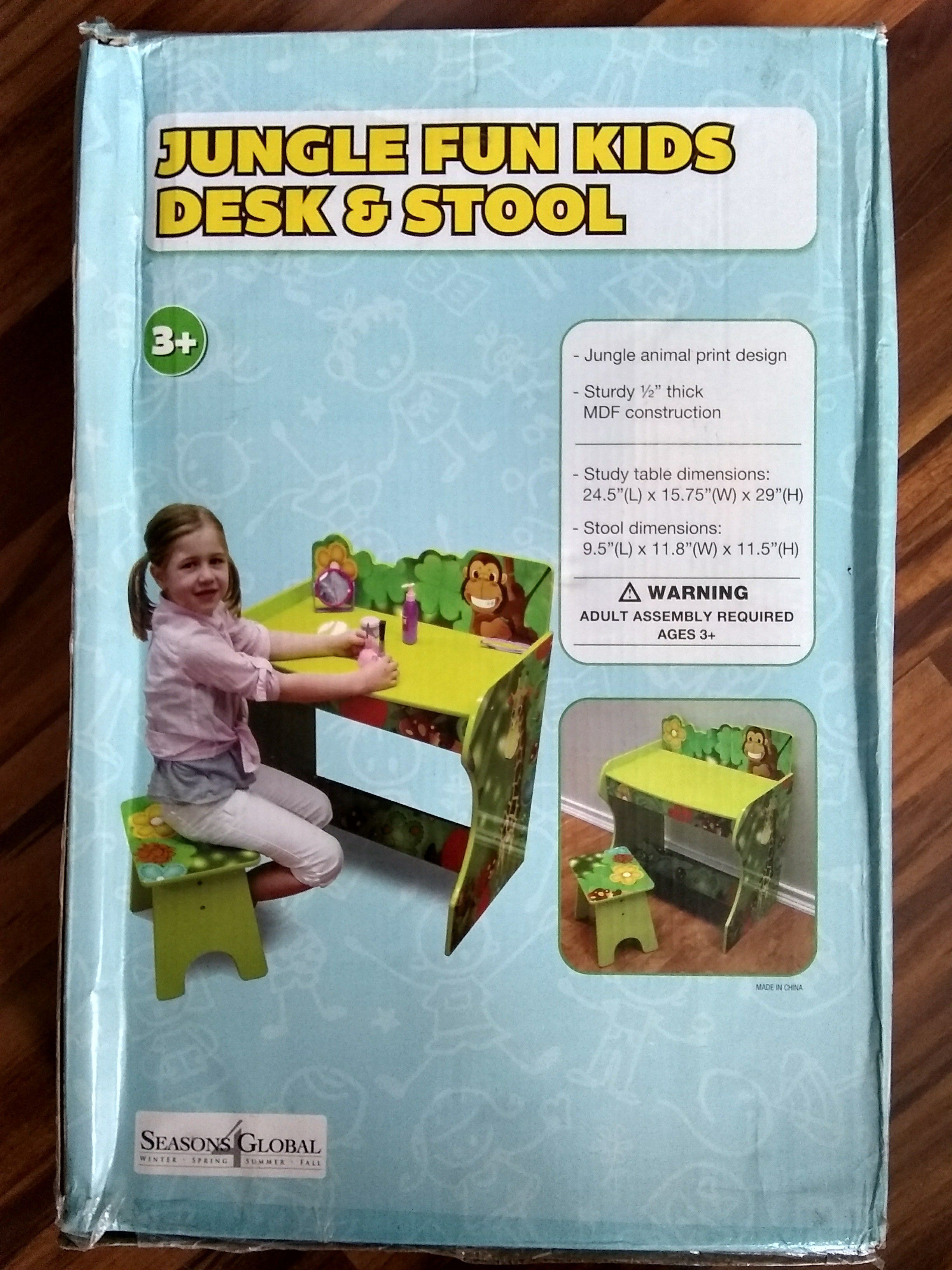 Jungle Fun Kids Desk & Stool