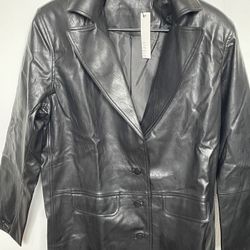 STEEL VEGAN LEATHER BLAZER Women Jacket 