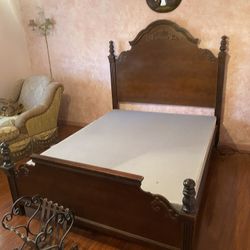 Dark Wood Queen Bed Frame