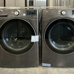 LG 4.5 Cu. Ft. Front Load Washer w/Steam TurboWash360 7.4 Cu. Ft. Vented Gas Dryer w/TurboSteam Sensor Dry