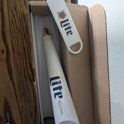 Miller Lite Beer Tap Handle Original Pilsner Wood Baseball Bat Style  PlusMiller Lite Logo Beer Bottle Bartender Speed Bar Opener Rubber Grip 