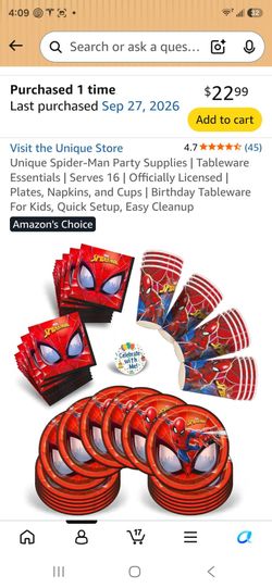 Spiderman party set for 16 guests
