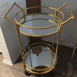 Gold Rolling Bar Cart