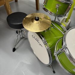 Lime Green Ashthorpe 3-Piece Complete Kids Drum Set