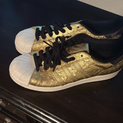 Gold Adidas Low Tops