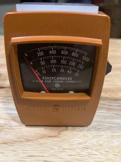 Vintage GE Type 214 Light Meter w/ Case - Nela Park Cleveland OH - For Display/Prop