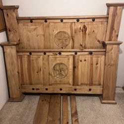 Rustic Queen Bed frame And Night Stands