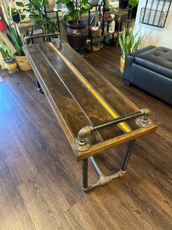 Industrial Wood and Pipe bench