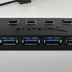 Sabrent 4 Port USB 3.0 Hub with Individual LED Lit Power Switches, Includes 5V/2.5A Power Adapter