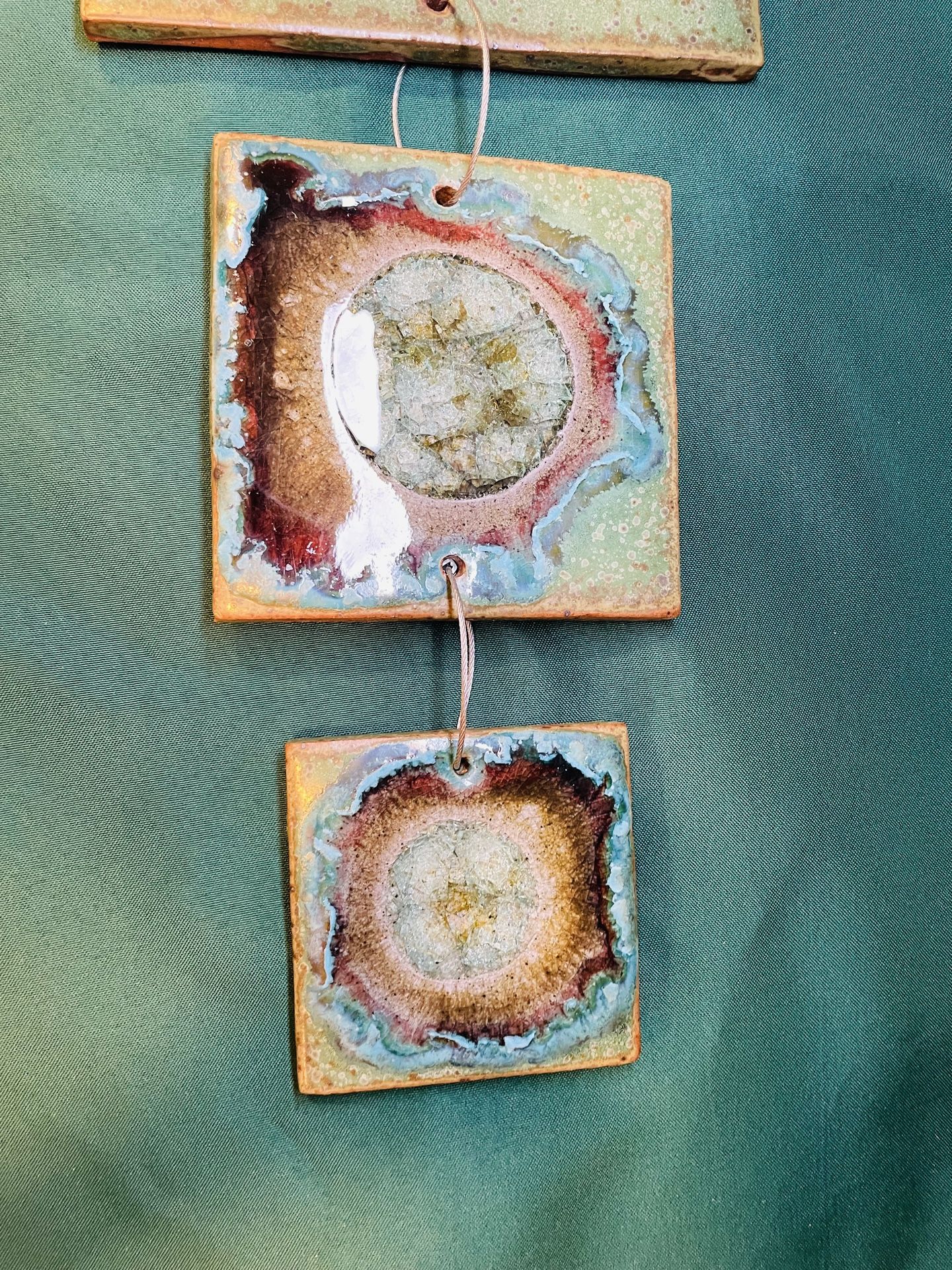Amazing unique ceramic tile geode glazed wall decor