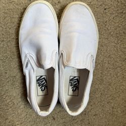 White Slip On Vans