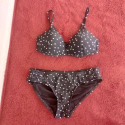 No boundaries Black and white polka dot bikini set size Medium 