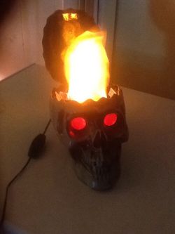 Flaming Skull Head