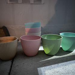 Set Of Colorful Planters
