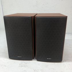 Sony SS-CPX22 Bookshelf Speakers Cherry Wood 100w Tested Working