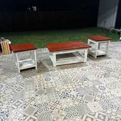 Solid Wood End Tables (2) with Coffee Table (1) $175